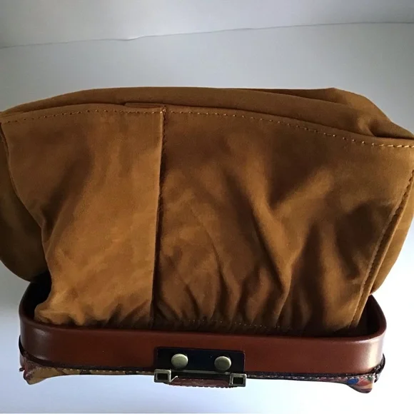 Patricia Nash Gracchi French Tapestry Bag Handbag Crossbody Brown Leather - Picture 12 of 16